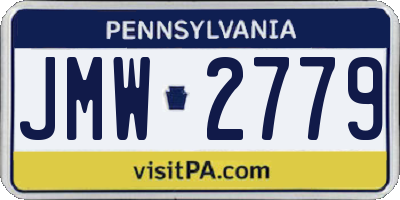 PA license plate JMW2779