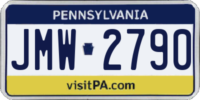 PA license plate JMW2790