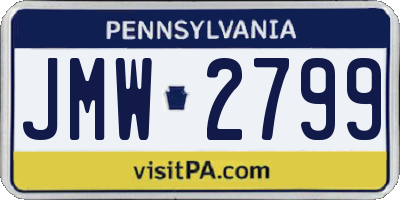 PA license plate JMW2799