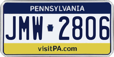 PA license plate JMW2806