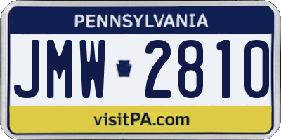 PA license plate JMW2810
