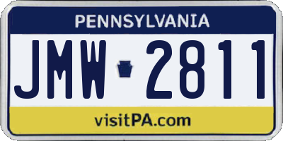 PA license plate JMW2811