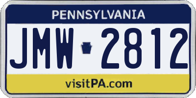 PA license plate JMW2812