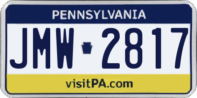 PA license plate JMW2817