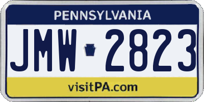 PA license plate JMW2823