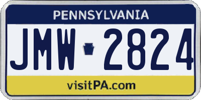 PA license plate JMW2824