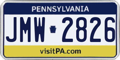 PA license plate JMW2826