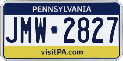 PA license plate JMW2827