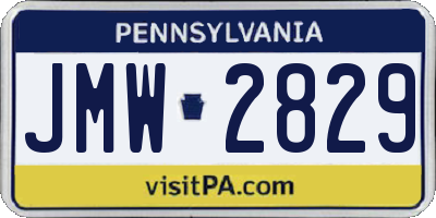 PA license plate JMW2829