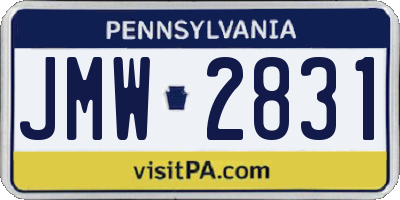 PA license plate JMW2831