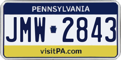 PA license plate JMW2843