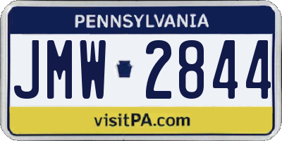 PA license plate JMW2844