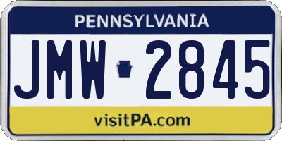PA license plate JMW2845