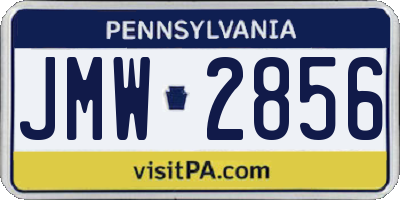 PA license plate JMW2856