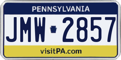 PA license plate JMW2857