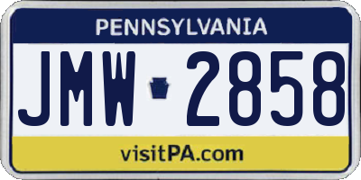 PA license plate JMW2858