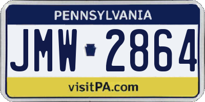 PA license plate JMW2864