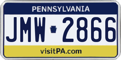 PA license plate JMW2866