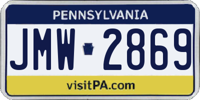 PA license plate JMW2869