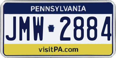 PA license plate JMW2884