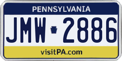 PA license plate JMW2886