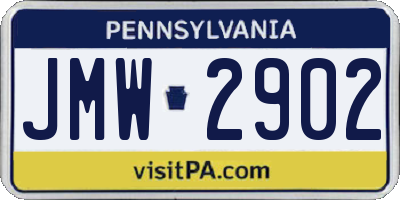 PA license plate JMW2902
