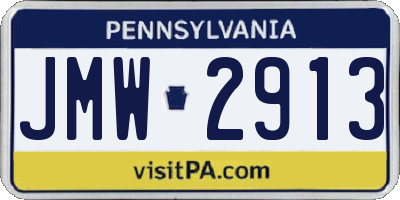 PA license plate JMW2913