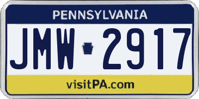 PA license plate JMW2917