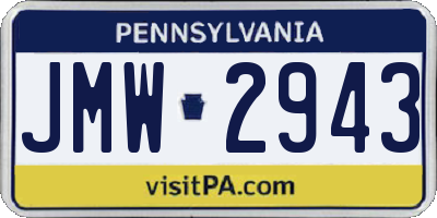 PA license plate JMW2943