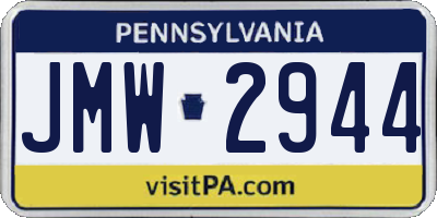 PA license plate JMW2944