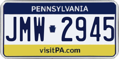 PA license plate JMW2945