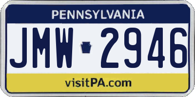 PA license plate JMW2946