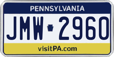PA license plate JMW2960