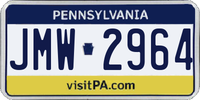PA license plate JMW2964