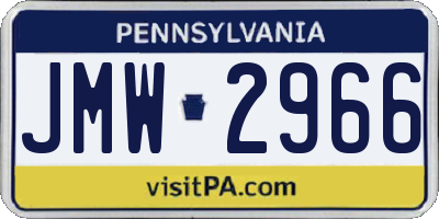 PA license plate JMW2966