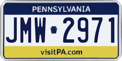 PA license plate JMW2971