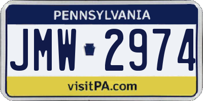 PA license plate JMW2974