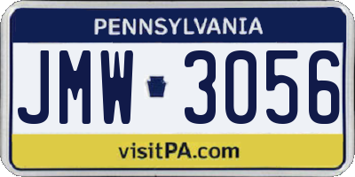 PA license plate JMW3056