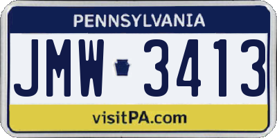 PA license plate JMW3413