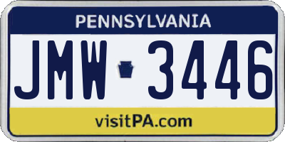 PA license plate JMW3446