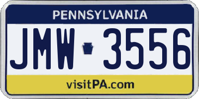 PA license plate JMW3556