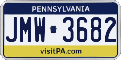 PA license plate JMW3682