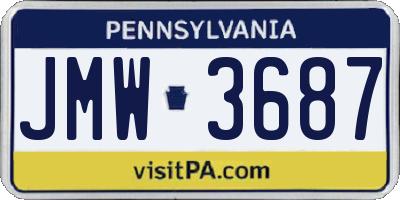 PA license plate JMW3687