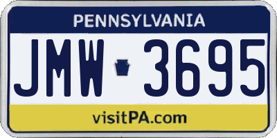 PA license plate JMW3695