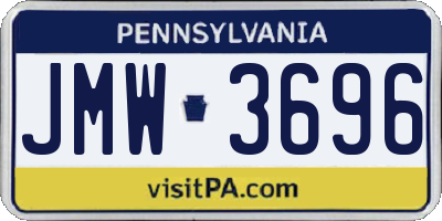 PA license plate JMW3696