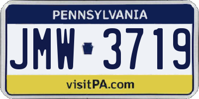 PA license plate JMW3719