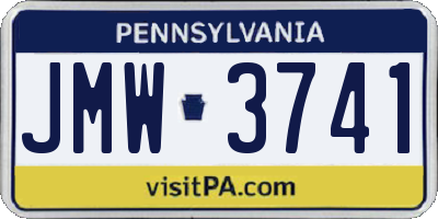 PA license plate JMW3741