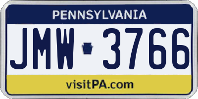 PA license plate JMW3766