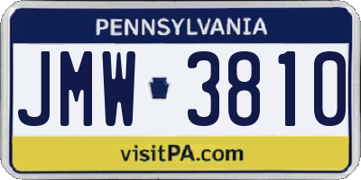 PA license plate JMW3810
