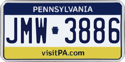 PA license plate JMW3886